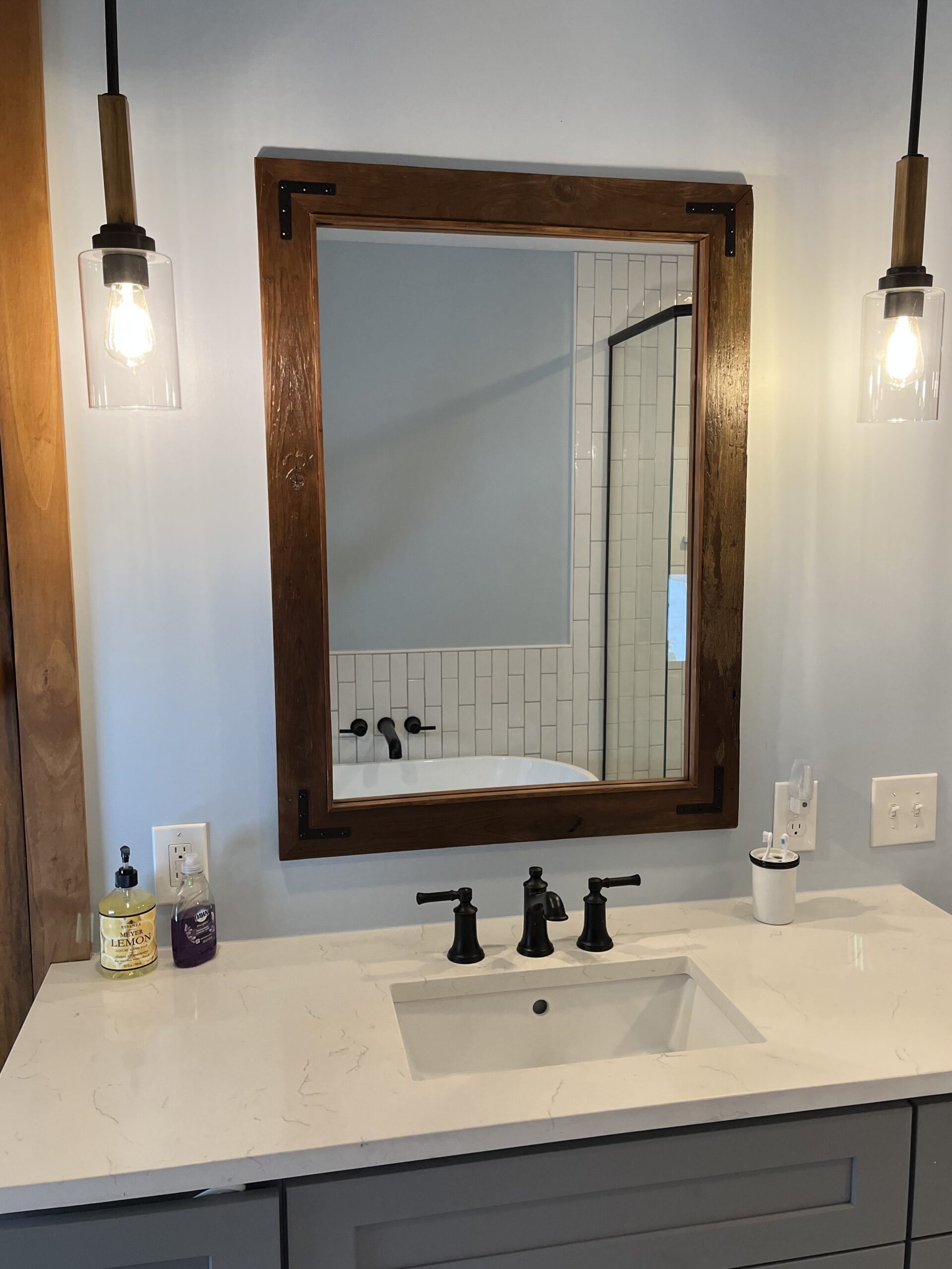 Custom Mirror Fram Made by Tussel Home Remodeling near Strongsville Ohio