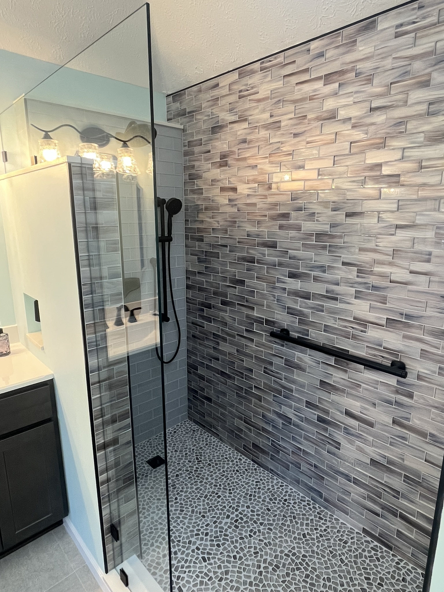 Master bathroom shower remodel by Tussel Home Remodeling in Strongsville Ohio
