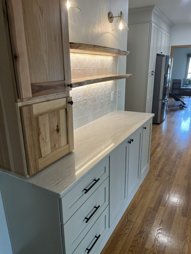 Floating shelves built by Tussel Home Remodeling in Strongsville, Ohio